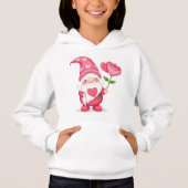 Cute Garden Gnome Girls Hoodie - Whimsical Flower  (Devant)