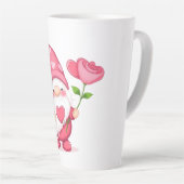 Cute Garden Gnome Latte Mug - Whimsical Flower Art (Angle droit)