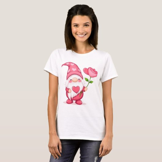 Cute Garden Gnome Women's T-Shirt - Whimsical  (Devant entier)