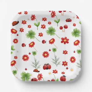 Cute Garden kleine lieveheersbeestje baby shower U Papieren Bordje