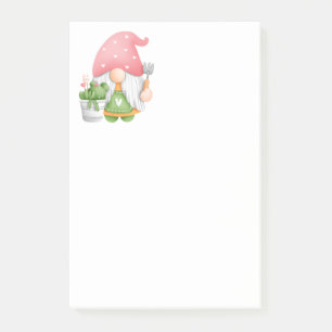 Cute Gardener Green Pink Waterverf Garden Gnome Post-it® Notes