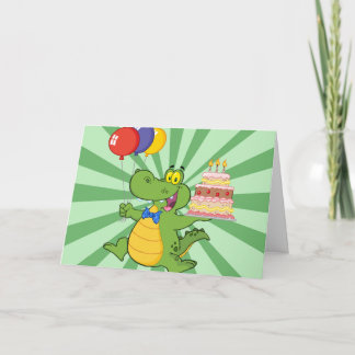 Cute Gator Birthday-kaarten Kaart