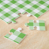 Cute Gator Green Gingham Legpuzzel (Zijkant)