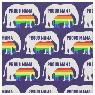 Cute Gay Pride Mama Elephant Stof