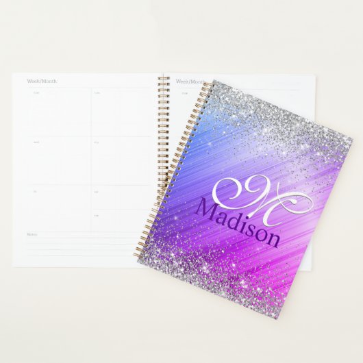 Cute geborsteld paars faux planner (Display)