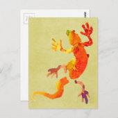 Cute gecko lizard reptile art. briefkaart (Voorkant / Achterkant)
