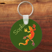 Cute gecko lizard reptile art. sleutelhanger (Voorkant)