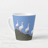 Cute Geese Cust. Blauwe latte Mok (Linkerhoek)