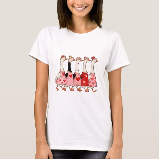Cute geese valentine t-shirt (Voorkant)