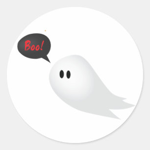 Cute geest gezegde boe halloween spooky ronde sticker