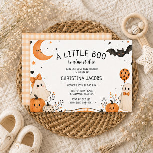 Cute Geest Halloween Herfst Baby Shower Uitnodigin Kaart