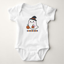 Cute Geest met Pompoen Baby Halloween Bodywarmer