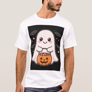 Cute Geest Pompoen Snoep Emmer Halloween T-Shirt