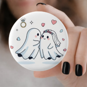 Cute Geest Trouw Voorstel Speld Knop Set Ronde Button 3,2 Cm