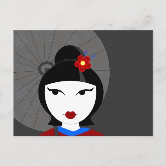 Cute Geisha Briefkaart (Voorkant)
