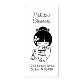 Cute Geisha Girl Adres Rubberstempel (Afrduk)