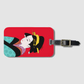 Cute Geisha Japanse kunst Bagagelabel (Voorkant (horizontaal))
