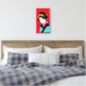 Cute Geisha Japanse kunst Canvas Afdruk (Insitu (Slaapkamer))