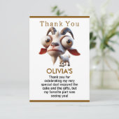 Cute geit Boerderijdieren 2e verjaardagsfeestje Bedankkaart (Staand voorkant)