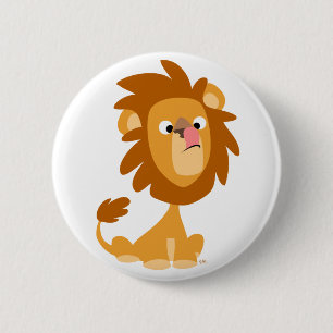 Cute Gekke Cartoon Lion Button Badge