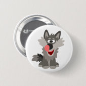Cute Gekke Cartoon Wolf Ronde Button 5,7 Cm (Voorkant /achterkant)