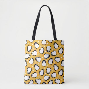 Cute gele pinguïn patroon draagtas