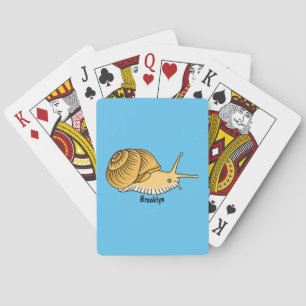 Cute gele slakken cartoon illustratie  pokerkaarten
