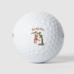 Cute gelukkige baby orang-oetan cartoon illustrati golfballen