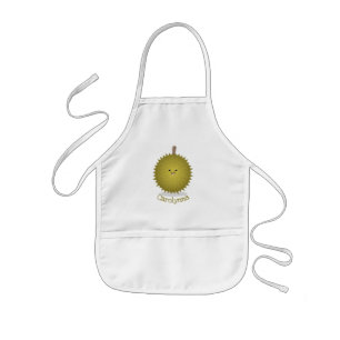 Cute gelukkige durian cartoon illustratie kinder schort