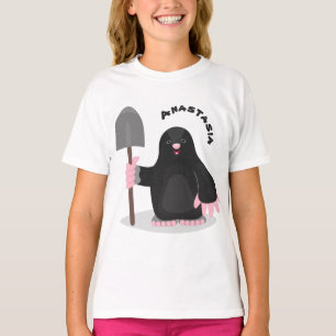 Cute gelukkige mol cartoonillustratie t-shirt