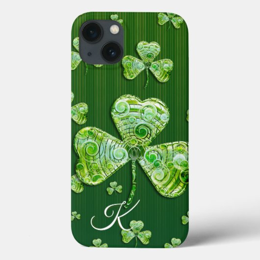 Cute geluksklaver Monogram Case-Mate iPhone Case (Achterkant)