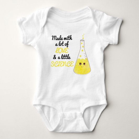 Cute gemaakt met liefde en wetenschap Beaker wordt Romper (Voorkant)