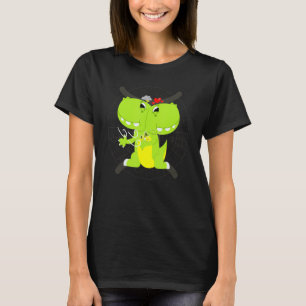 Cute Gemini Zodiac Sign Astrology T Rex Dinosaur H T-shirt