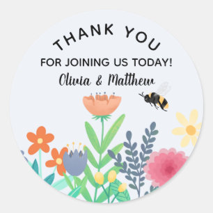Cute Gender Neutral Bumblebee Baby shower Ronde Sticker