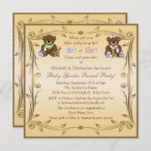 Cute Gender onthulling Teddy Bears Kaart (Voorkant / Achterkant)