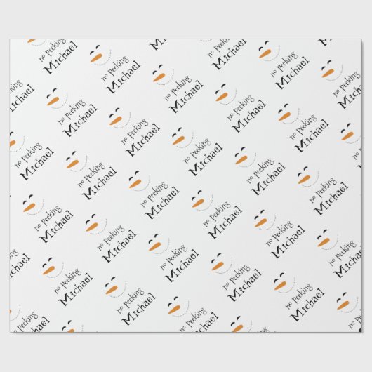 Cute Genoemd Geen snoepend Snowman Wrapping Paper Cadeaupapier (Vlak)
