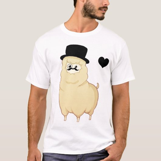 Cute Gentleman Alpaca T-shirt (Voorkant)