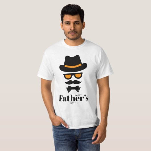 Cute Gentleman Face with Pet, sunglass, Mustaches T-shirt (Voorkant volledig)