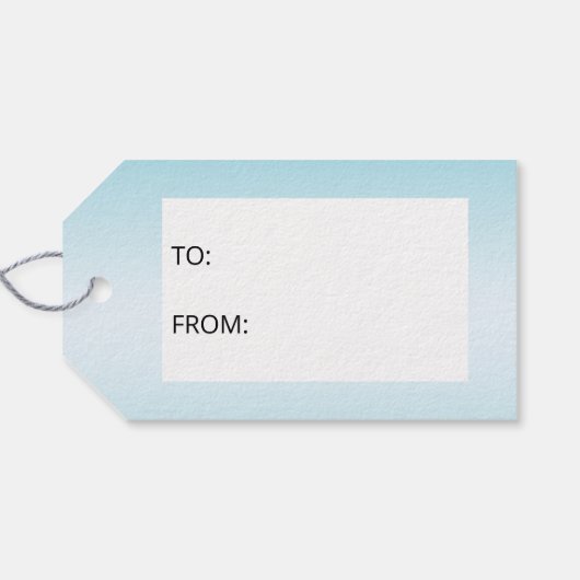 Cute Gentoo Penguin die de oorbescherming op blauw Cadeaulabel (Achterkant Horizontaal)