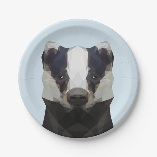 Cute geometric badger roze paper bord (Voorkant)