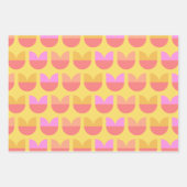 Cute Geometric Flower Pattern (Geel en Roze) Inpakpapier Vel (Voorkant 3)