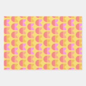 Cute Geometric Flower Pattern (Geel en Roze) Inpakpapier Vel (Voorkant 2)