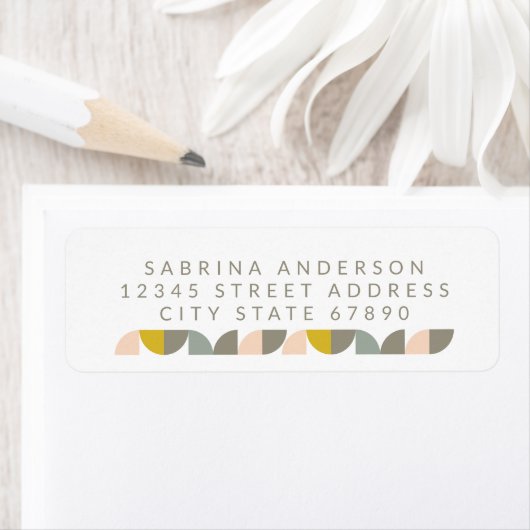 Cute Geometric Pastels Return Address Etiket (Insitu)