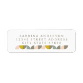 Cute Geometric Pastels Return Address Etiket (Voorkant)