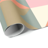 Cute Geometric Pattern in Stylish Navy and Coral Cadeaupapier (Rol Hoek)