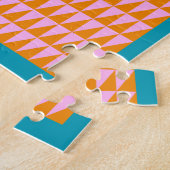Cute Geometric Shape Pattern Pink Oranje Turquoise Legpuzzel (Zijkant)