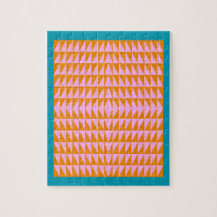 Cute Geometric Shape Pattern Pink Oranje Turquoise Legpuzzel
