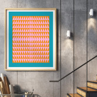 Cute Geometric Shape Pattern Pink Oranje Turquoise