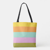 Cute Geometric Stripes Bright Pastels Personalized Draagtas (Achterkant)