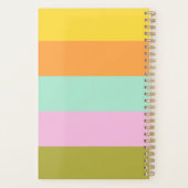 Cute Geometric Stripes Bright Pastels Personalized Planner (Achterkant)